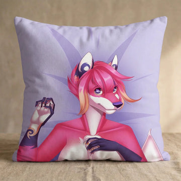 Pink Dragon by Mischief Head Pillow Cover front square pillow mockup