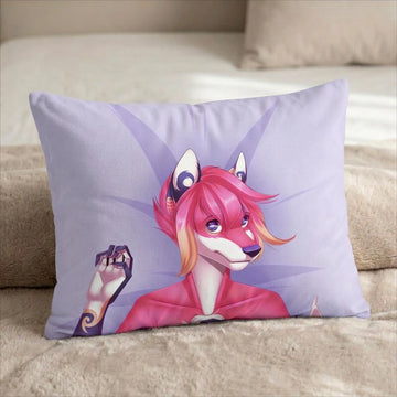 Pink Dragon by Mischief Head Pillow Cover front US standard pillow mockup