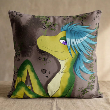 Raptor by Jeson RC Head Pillow Cover back square pillow mockup
