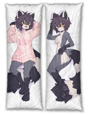 Rebecca Raccoon Dakimakura Furry Body Pillow Cover by Dev_Voxy