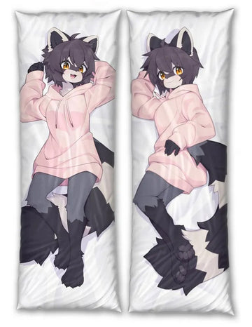 Rebecca Raccoon Dakimakura Furry Body Pillow Cover by Dev_Voxy