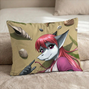 Ruby the Shark Female Head Pillow Cover back US standard pillow mockup