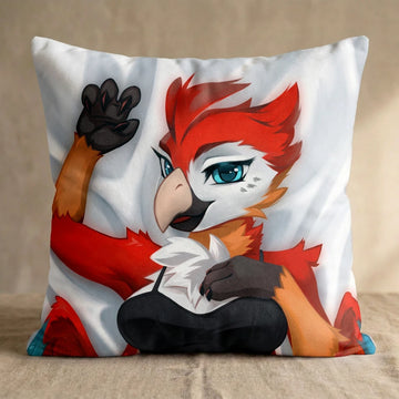 Seraphina the Bird Female Head Pillow Cover front square pillow mockup