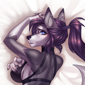 Siera the Wolf Female Head Pillow Cover back square pillow mockup