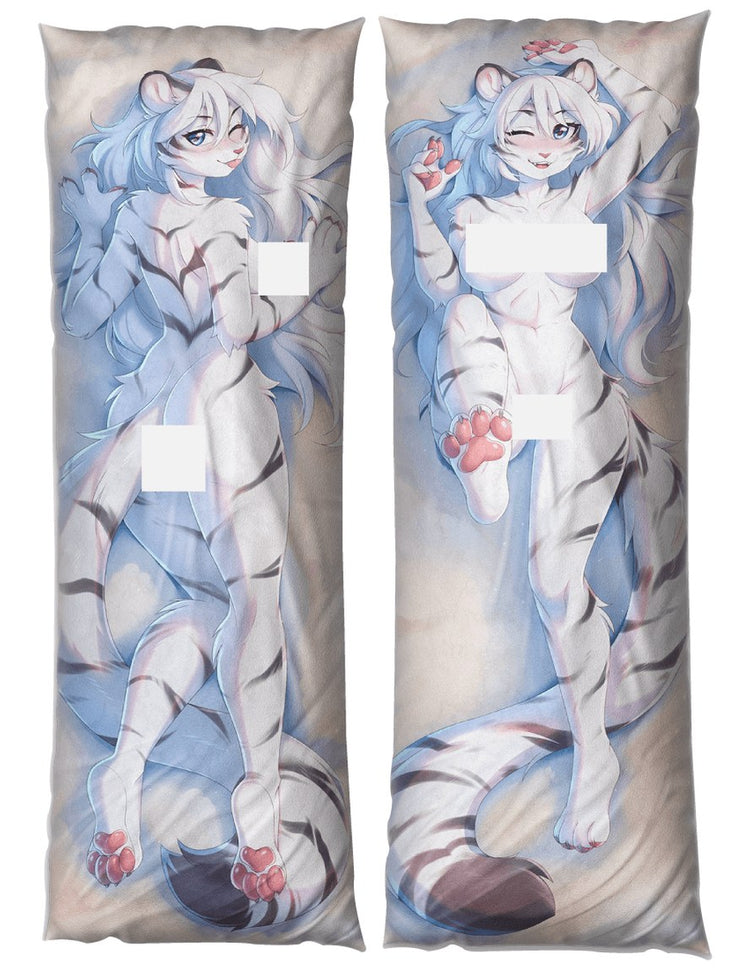 Snow Feline Dakimakura Furry Body Pillow Cover by fensu