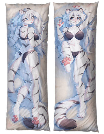 Snow Feline Dakimakura Furry Body Pillow Cover by fensu