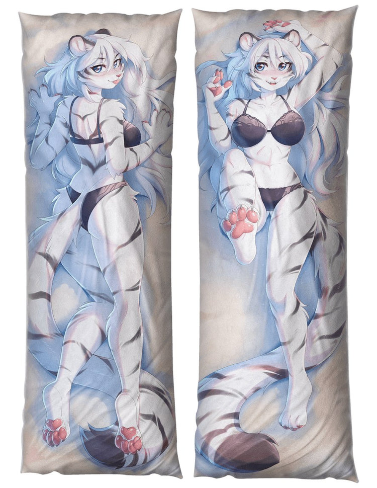 Snow Feline Dakimakura Furry Body Pillow Cover by fensu