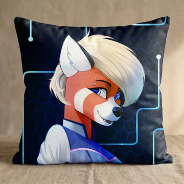 Space Panda Head Pillow Cover front square pillow mockup