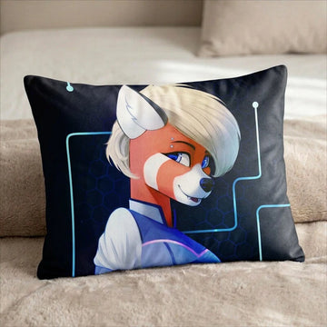 Space Panda Head Pillow Cover front US standard pillow mockup