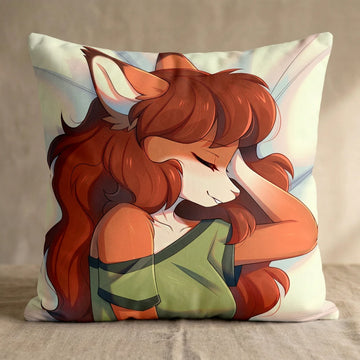 Starry Female Head Pillow Cover back square pillow mockup