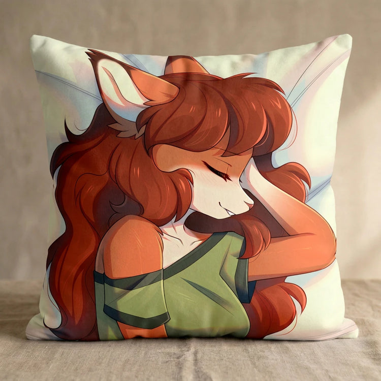 Starry Female Head Pillow Cover back square pillow mockup