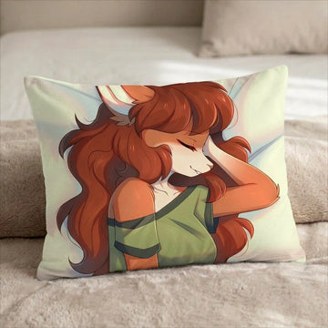Starry Female Head Pillow Cover back US standard pillow mockup