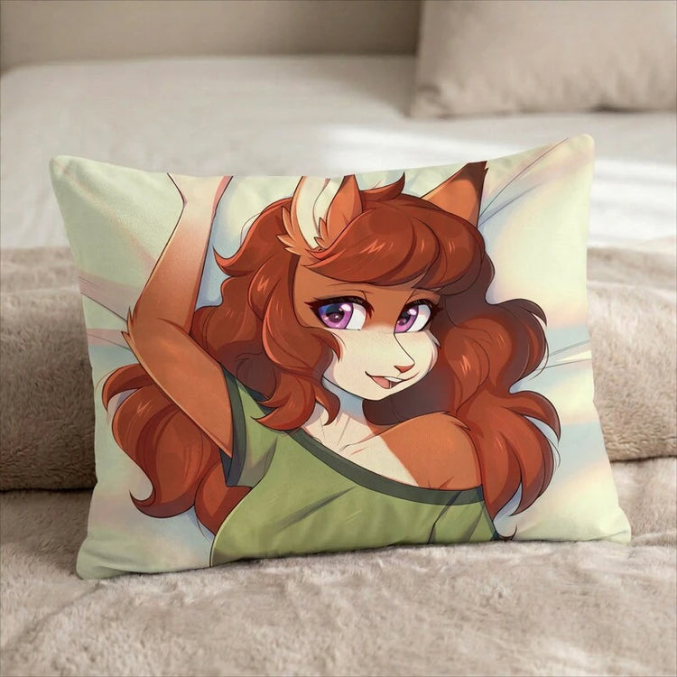 Starry Female Head Pillow Cover front US standard pillow mockup