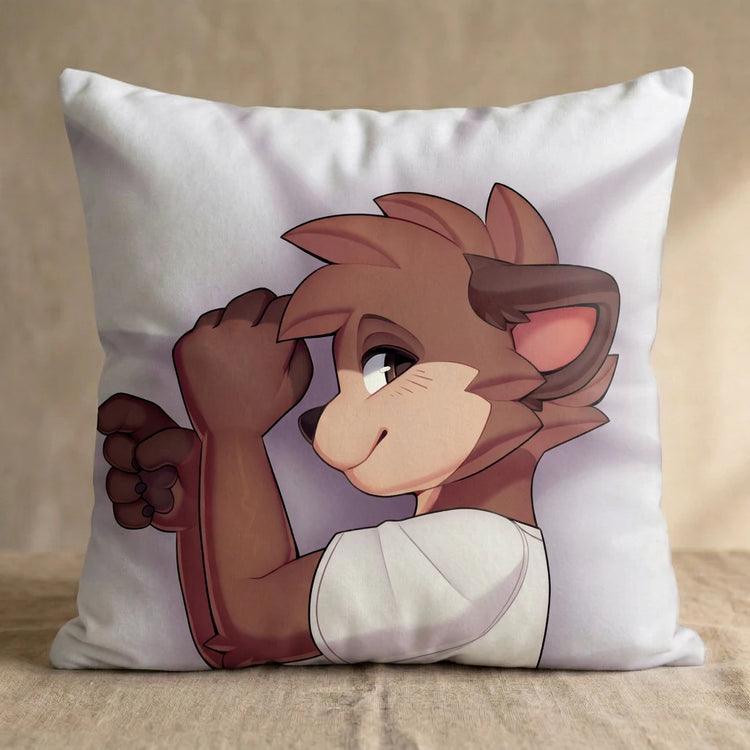 Tarka the Otter Male Head Pillow Cover back square pillow mockup
