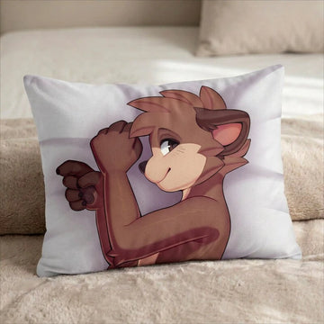 Tarka the Otter Male Head Pillow Cover back US standard pillow mockup