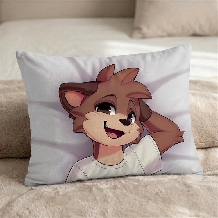 Tarka the Otter Male Head Pillow Cover front US standard pillow mockup