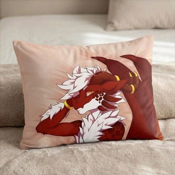 Venmys the Dragon Female Head Pillow Cover back US standard pillow mockup
