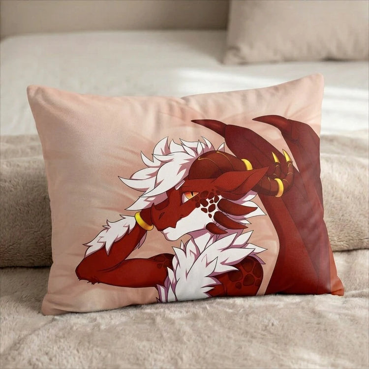 Venmys the Dragon Female Head Pillow Cover back US standard pillow mockup