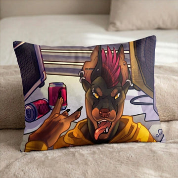 Vexx the Dog Male Head Pillow Cover front US standard pillow mockup