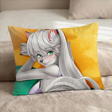 Victoria the Fox Female Head Pillow Cover back US standard pillow mockup