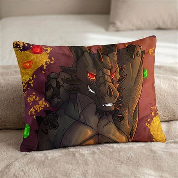Xaryax the Dragon Male Head Pillow Cover front US standard pillow mockup