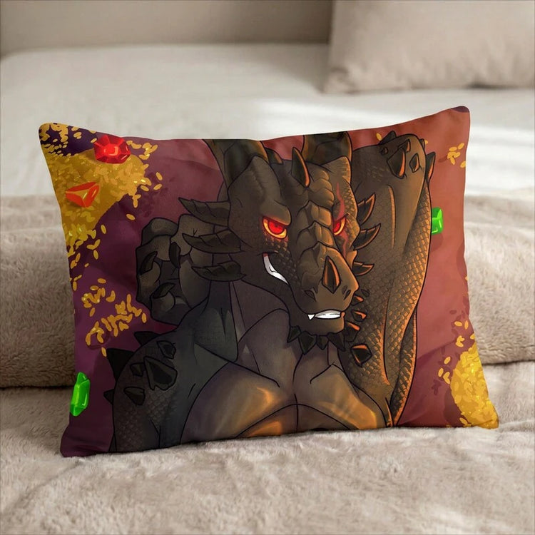 Xaryax the Dragon Male Head Pillow Cover front US standard pillow mockup