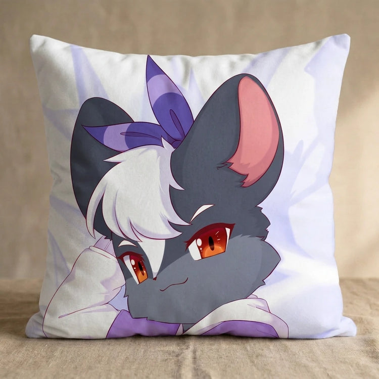Zara Female Head Pillow Cover back square pillow mockup