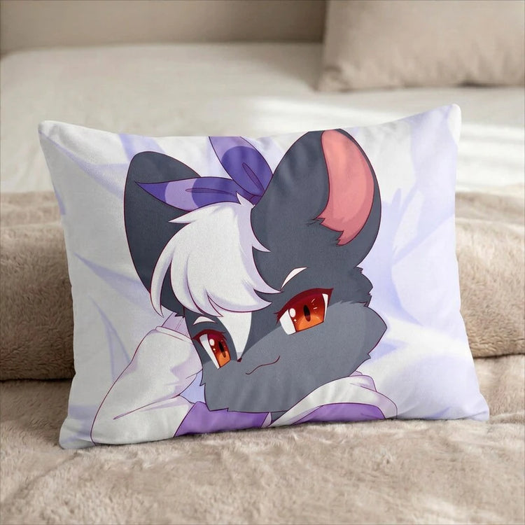 Zara Female Head Pillow Cover back US standard pillow mockup