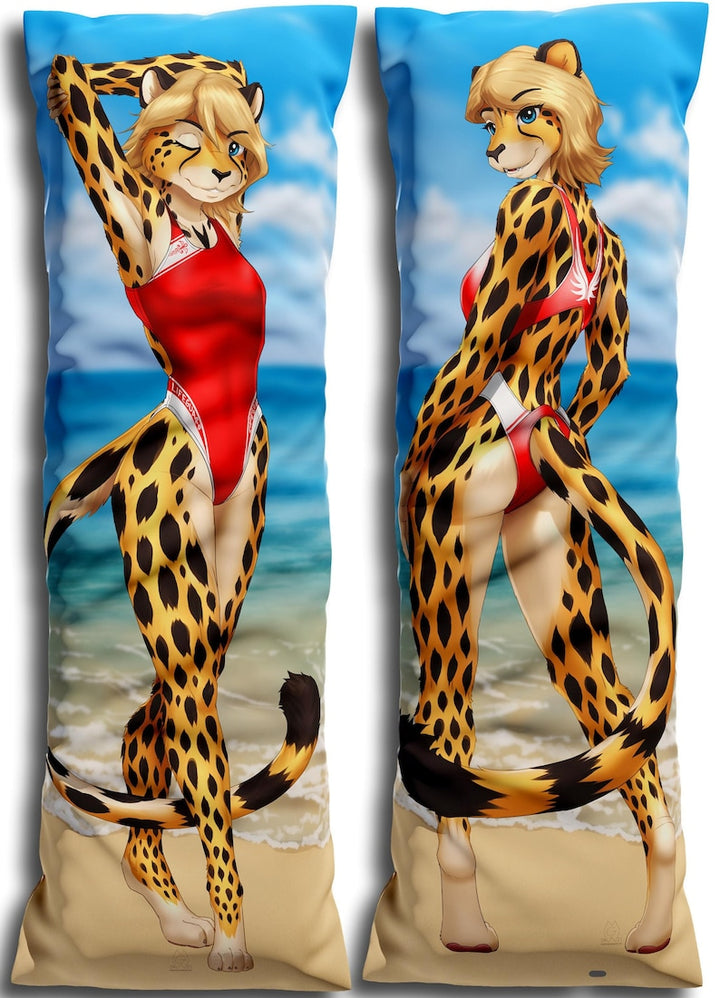 Daki Apricot - Art by MykeGreywolf - the lifeguard cheetah girl Dakimakura Furry Body Pillow Cover