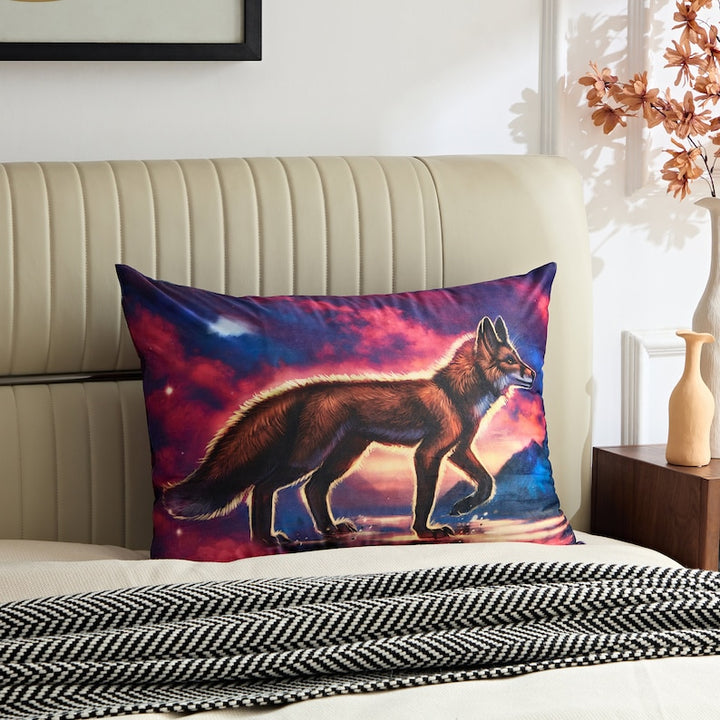 Fox Furry Printed US Standard Pillow Cover for Bed, Fox Throw Pillow Cover, Nature Pillow, Woodland Pillow, Toddler Pillow Cover