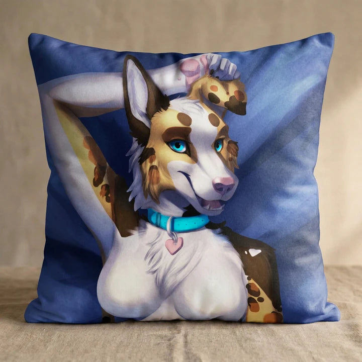 Mia the Dog Female Head Pillow Cover square pillow mockup