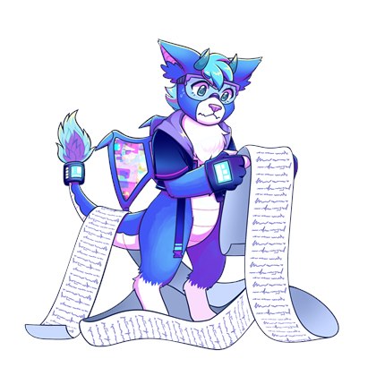 Furry Body Pillows mascot dragon holding privacy scrolls